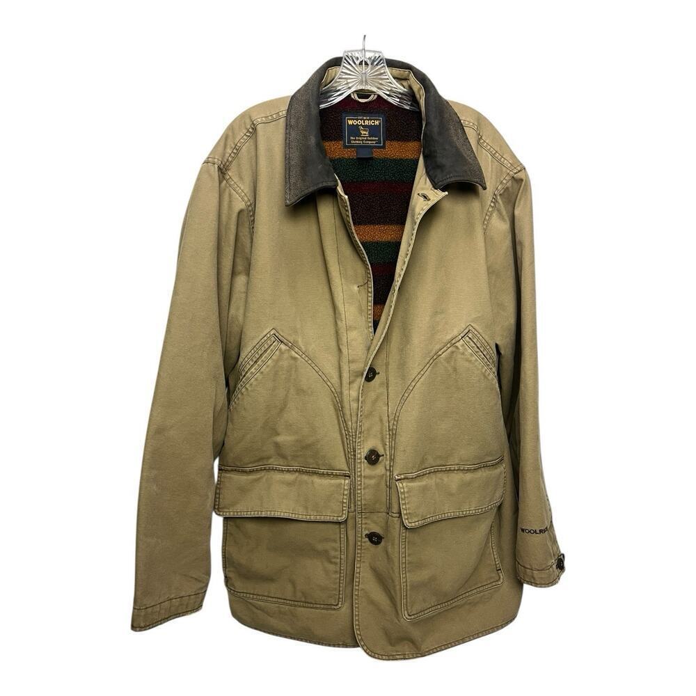 VINTAGE Woolrich Canvas Blanket Lined Barn Chore Jacket Mens Field Coat